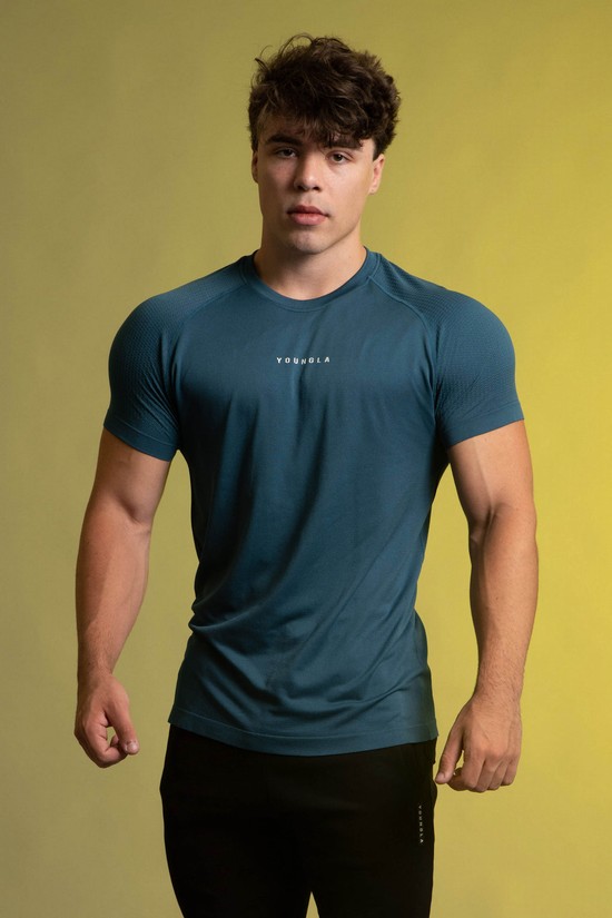 Camisas Youngla 454 New Gen Compression Hombre Azules | KPHYMQI-96