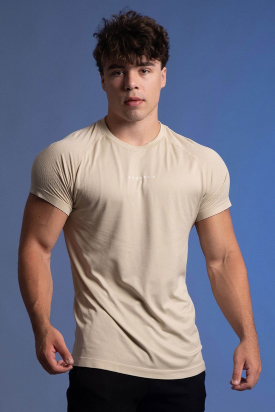 Camisas Youngla 454 New Gen Compression Hombre Beige | MVFSPXN-45