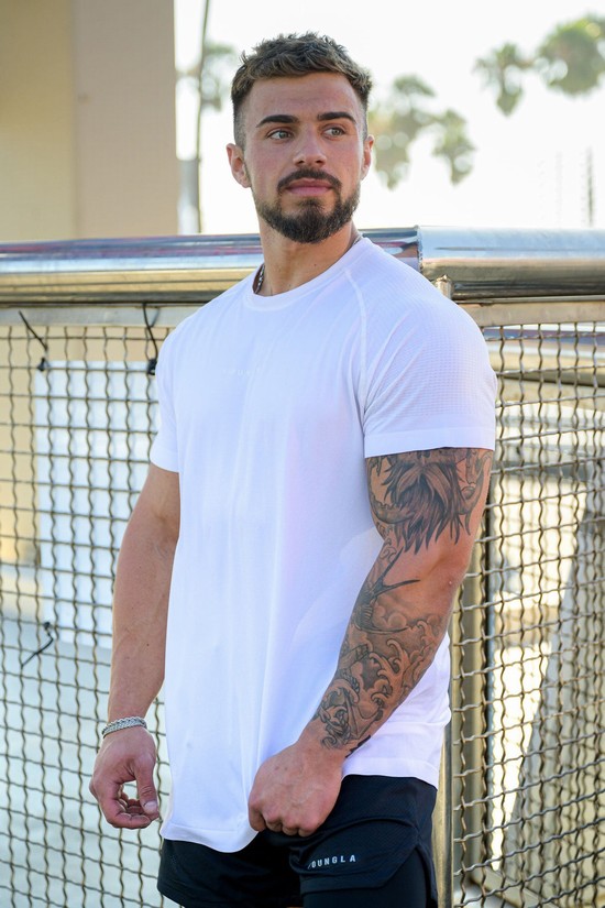 Camisas Youngla 454 New Gen Compression Hombre Blancas | RMYCZVN-02