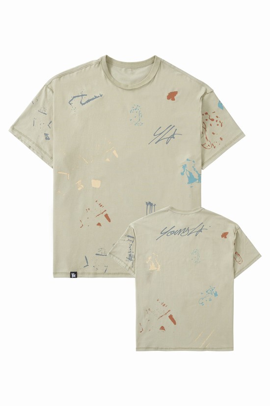 Camisas Youngla 458 Duo Splatter Hombre Beige | VECDWPX-93