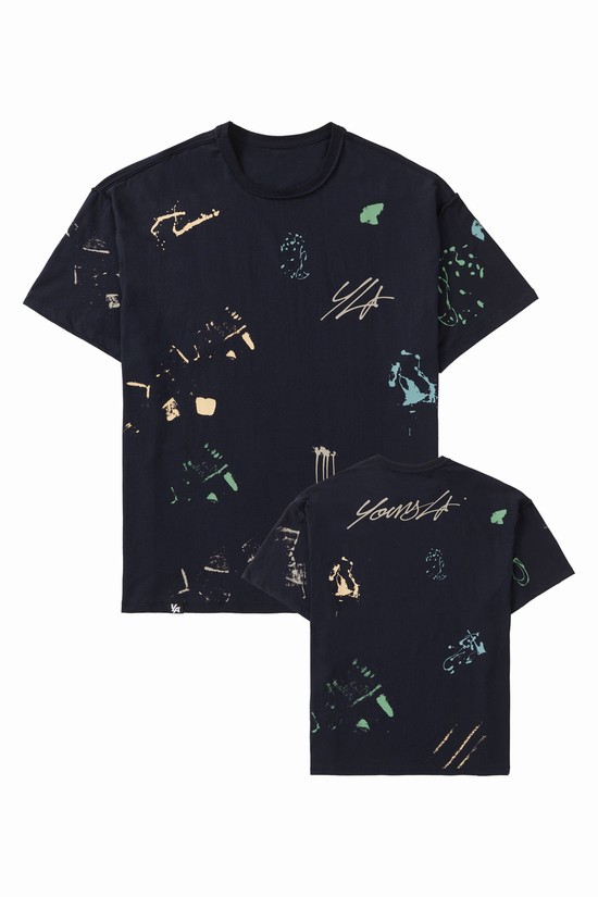 Camisas Youngla 458 Duo Splatter Hombre Azul Marino | ZHUVJOB-20