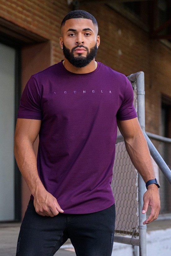 Camisas Youngla 459 Monochrome Fitted Hombre Moradas | HZKMWLR-41