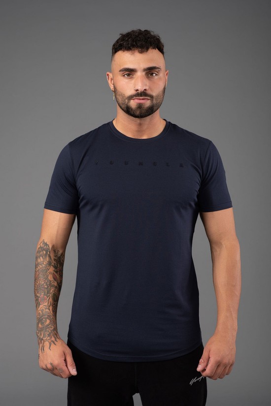 Camisas Youngla 459 Monochrome Fitted Hombre Azul Marino | QEVAUGB-60
