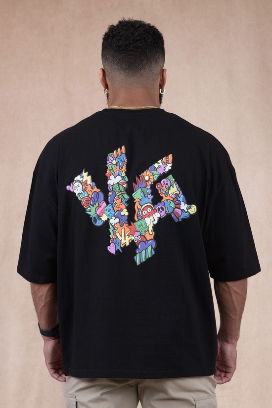 Camisas Youngla 463 Trippy Super Sized Hombre Negras | GEDFZTU-59