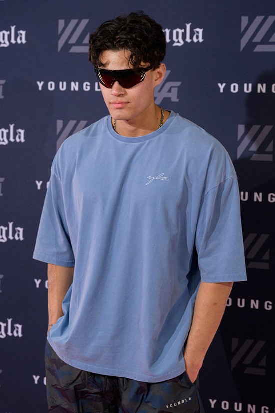 Camisas Youngla 464 Skyline Super Sized Hombre Azules Claro | EFCWDJO-40