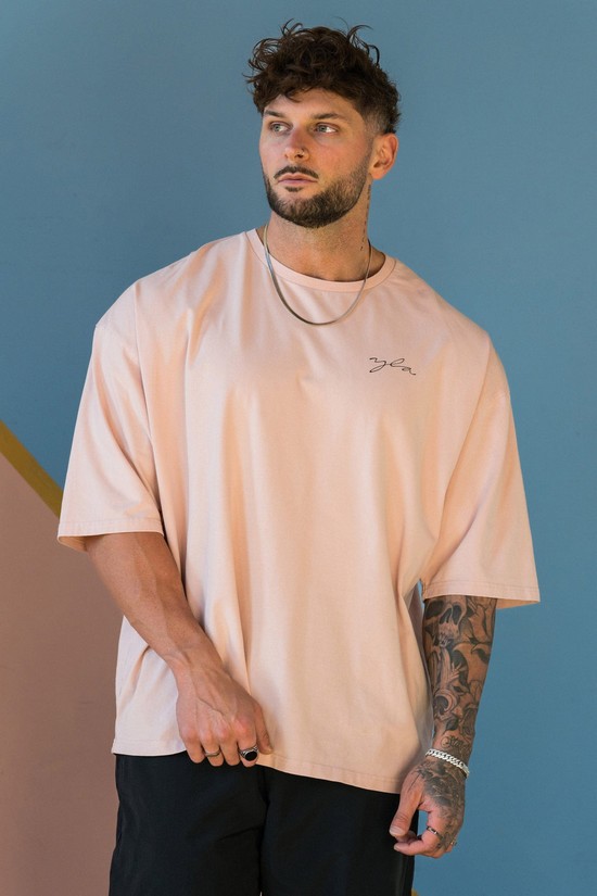 Camisas Youngla 464 Skyline Super Sized Hombre Coral | LSAZKCG-37