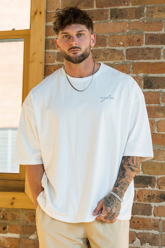 Camisas Youngla 464 Skyline Super Sized Hombre Blancas | OHEXKFU-86