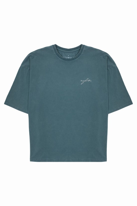 Camisas Youngla 464 Skyline Super Sized Hombre Azules | XBLERUD-15