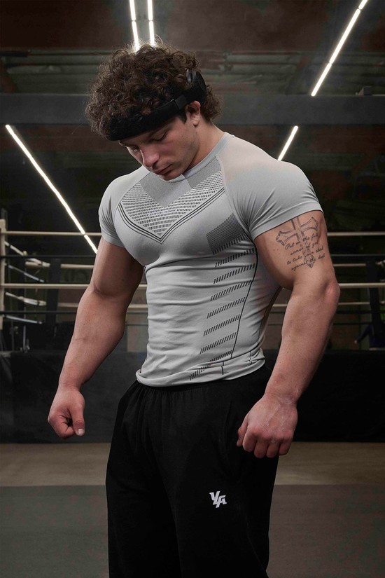 Camisas Youngla 465 Superhero Compression Hombre Gris | JWFADIG-90