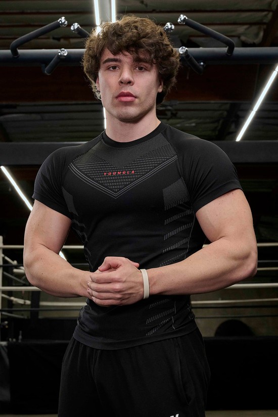 Camisas Youngla 465 Superhero Compression Hombre Negras | TZLBAFD-20