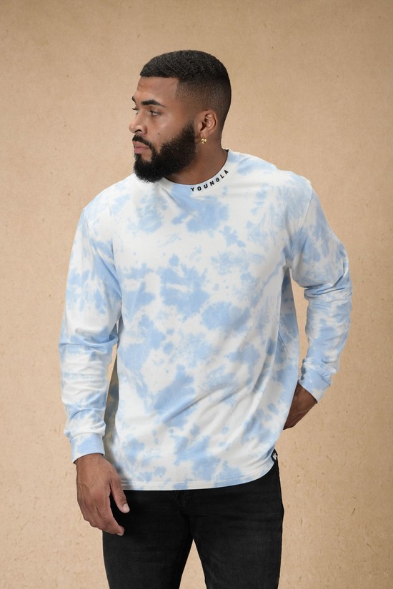 Camisas Youngla 810 Trademark Longsleeves Hombre Blancas Azules | INLOYEM-53