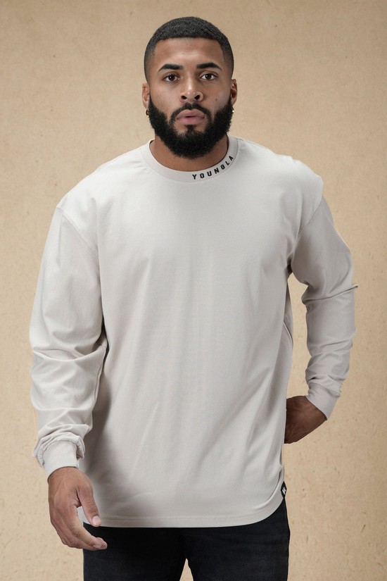 Camisas Youngla 810 Trademark Longsleeves Hombre Blancas | NFQXMOW-90
