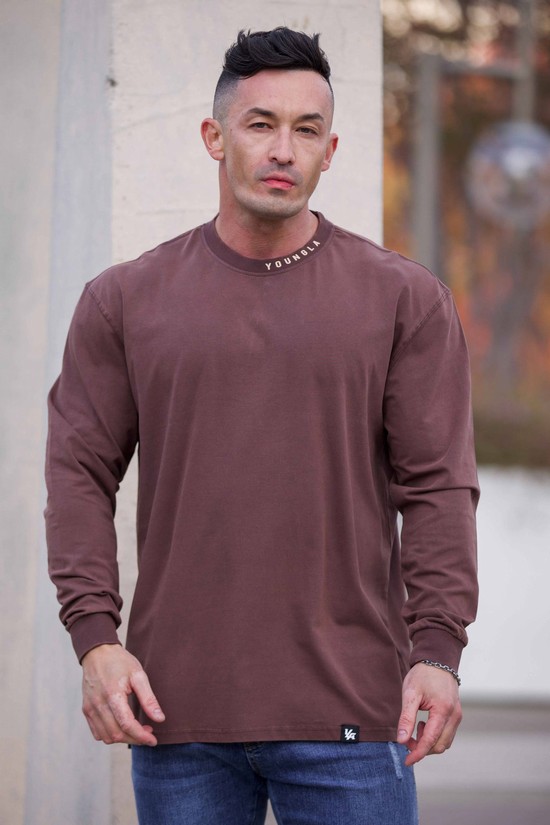 Camisas Youngla 810 Trademark Longsleeves Hombre Burdeos | RHLEVGI-31