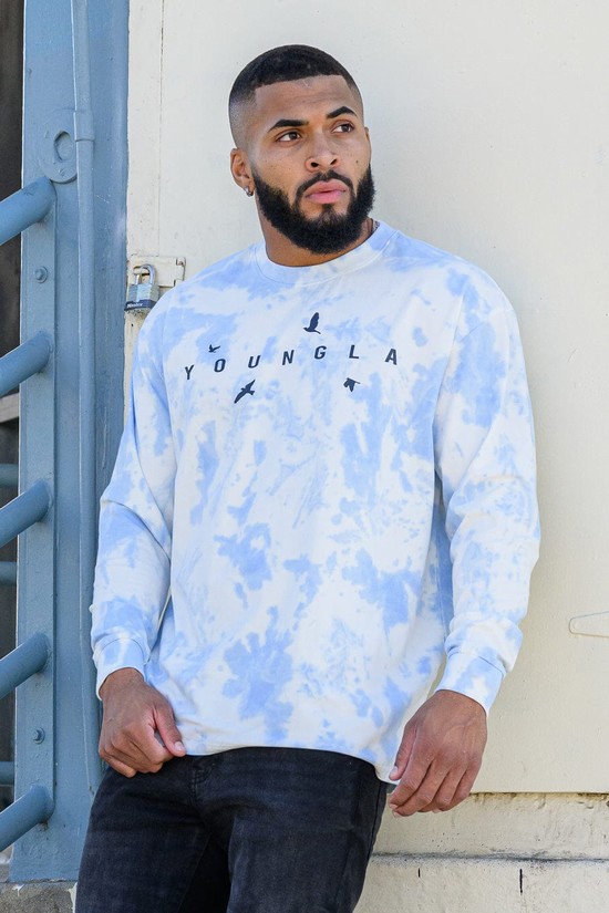 Camisas Youngla 811 Liberty Long Sleeves Hombre Blancas Azules | KFORNYP-61