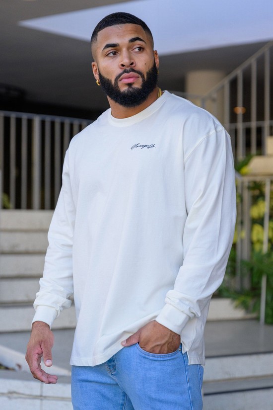 Camisas Youngla 812 Signature Long Sleeves Hombre Blancas | JMTZVIO-96