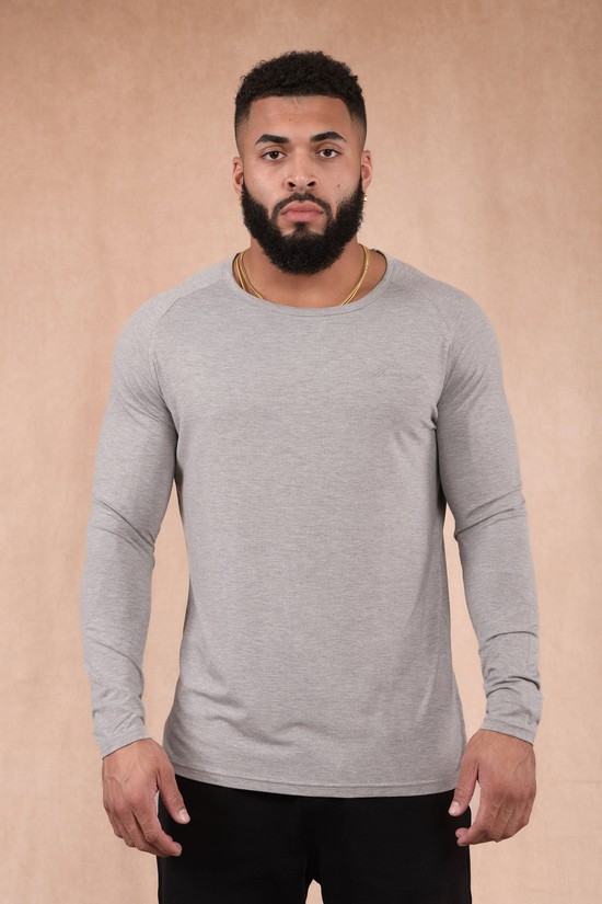 Camisas Youngla 813 Delt Longsleeves Hombre Gris | WYQGRUS-42