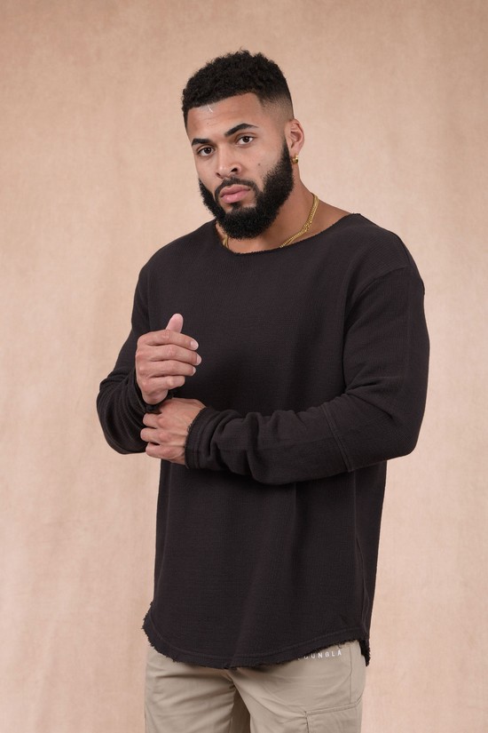 Camisas Youngla 819 Terrain Anchos Neck Longsleeves Hombre Cafe | VQSLKZD-42