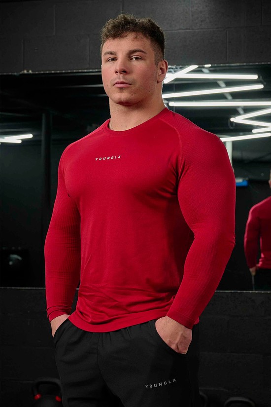 Camisas Youngla 823 New Gen Compression Longsleeves Hombre Rojas | RYBHKUM-48