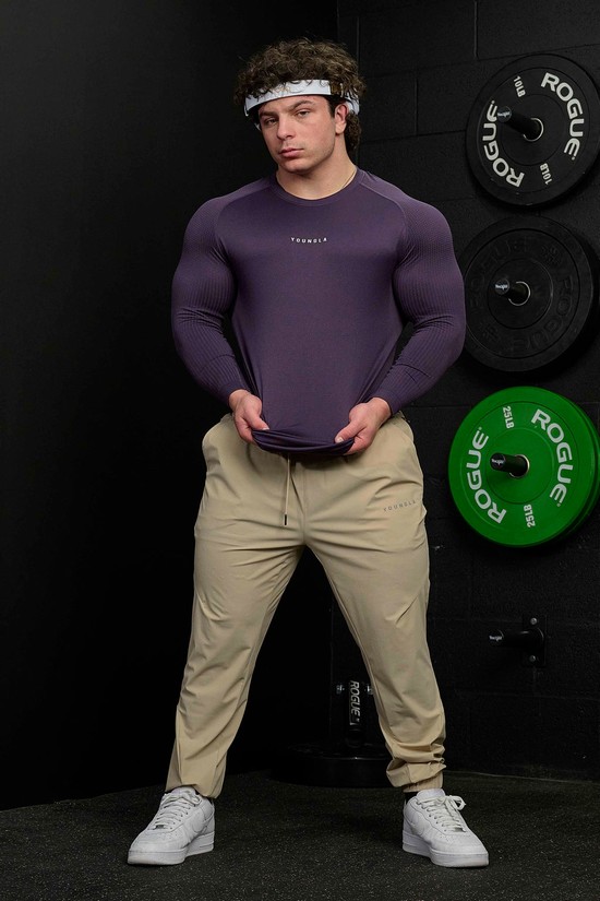 Camisas Youngla 823 New Gen Compression Longsleeves Hombre Moradas | TIZPKLV-64