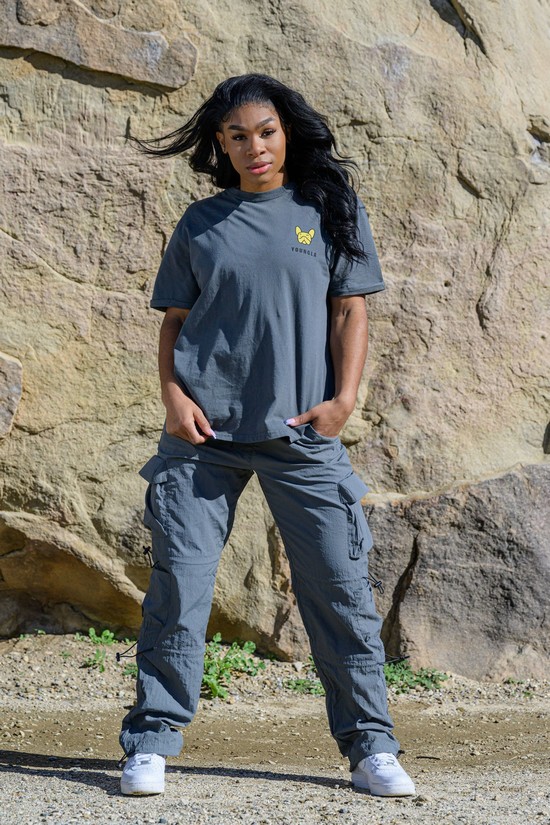 Camisas Youngla W417 Iggy Oversized Mujer Gris | LYJTQAW-78