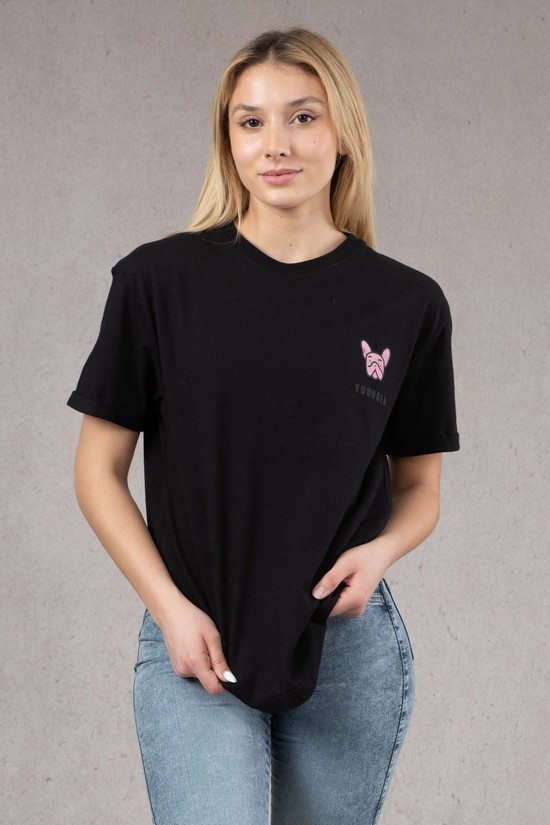 Camisas Youngla W417 Iggy Oversized Mujer Negras | MZTXVBO-90
