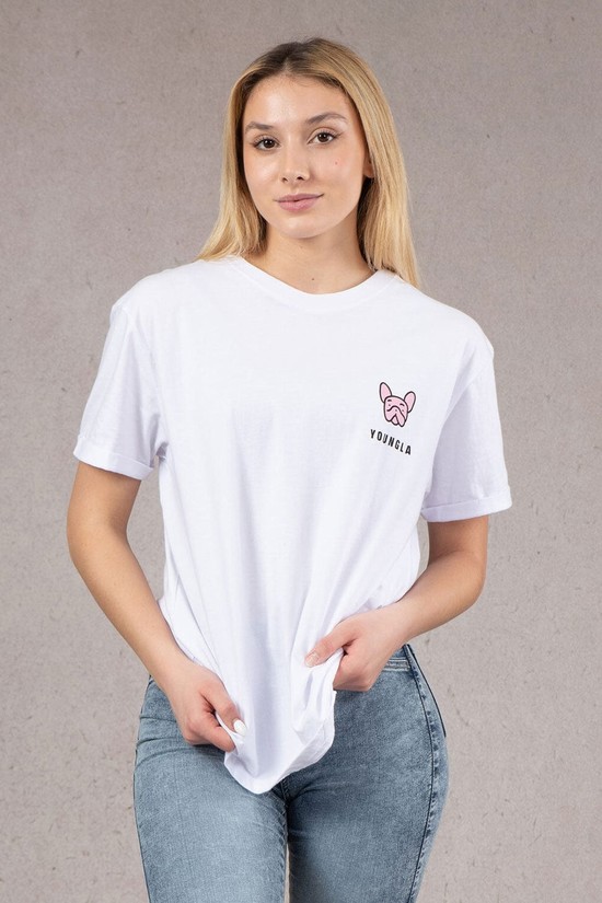 Camisas Youngla W417 Iggy Oversized Mujer Blancas | SOKBRPV-40