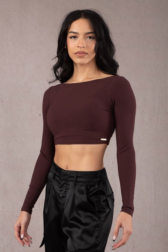 Camisas Youngla W419 Grace Cropped Mujer Burdeos | TAPCYRO-78