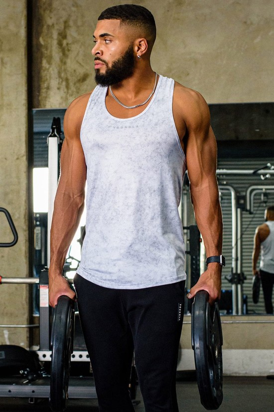 Camiseta Tirantes Youngla 305 Performance Line Hombre Blancas | WNPCZHJ-19