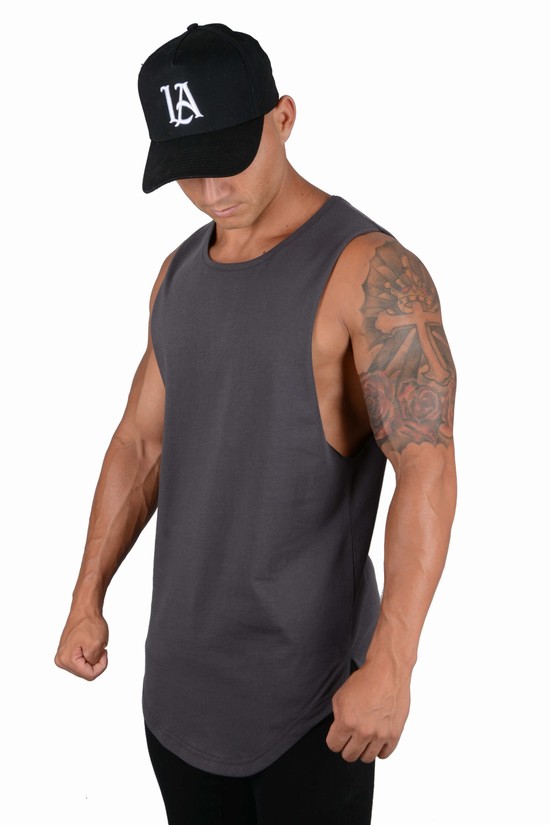 Camiseta Tirantes Youngla 308 Muscle Hombre Gris | KBVDYMZ-49