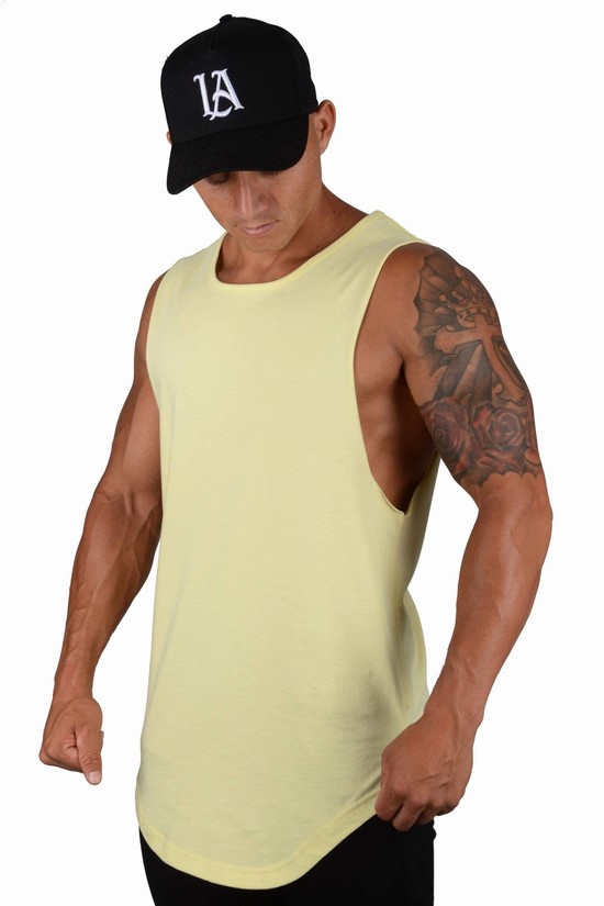 Camiseta Tirantes Youngla 308 Muscle Hombre Amarillo | LHTNMOC-32