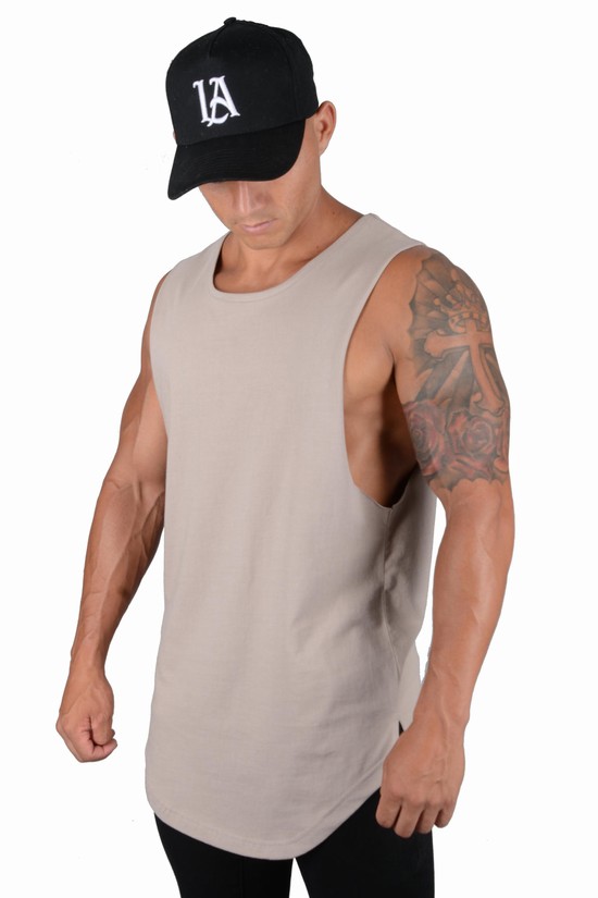 Camiseta Tirantes Youngla 308 Muscle Hombre Gris | SIBDRGV-76