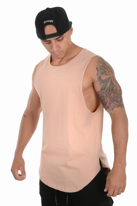 Camiseta Tirantes Youngla 308 Muscle Hombre Rosas | TCWNAPF-42