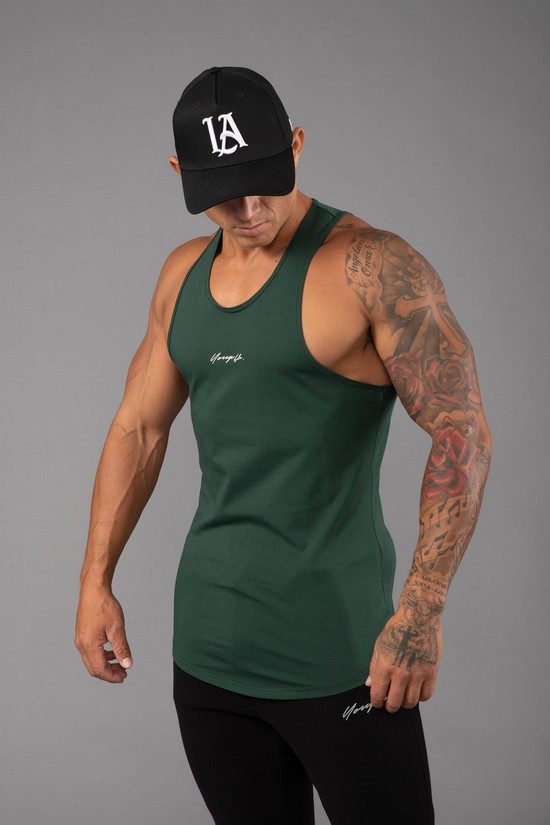 Camiseta Tirantes Youngla 309 Signature Hombre Verde | ENJGDZQ-46