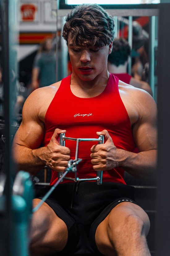 Camiseta Tirantes Youngla 309 Signature Hombre Rojas | KOWUGYA-90