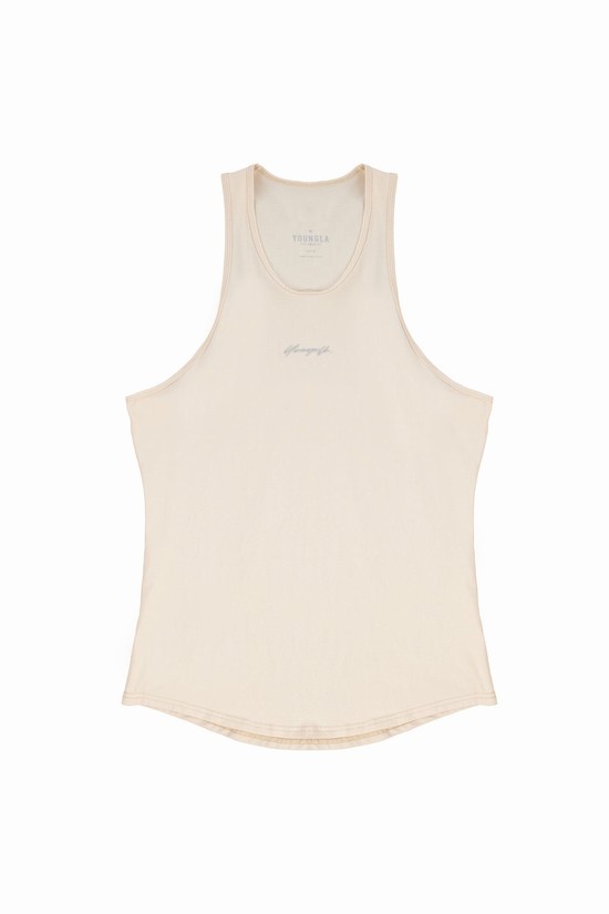 Camiseta Tirantes Youngla 309 Signature Hombre Beige | UYBIFQN-93