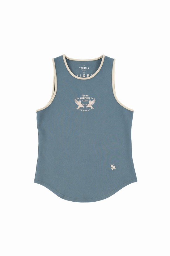 Camiseta Tirantes Youngla 311 Progress Hombre Azules | EBUAIDJ-26