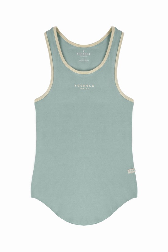Camiseta Tirantes Youngla 313 Rocket Rib Hombre Azules | XPRWOAM-46