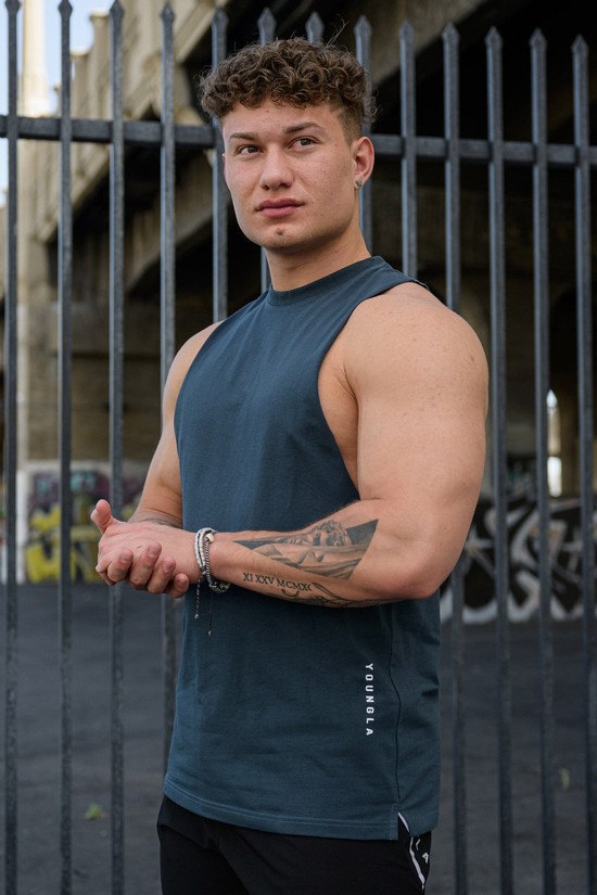 Camiseta Tirantes Youngla 317 Delt Hombre Azules | TAZJSFP-26