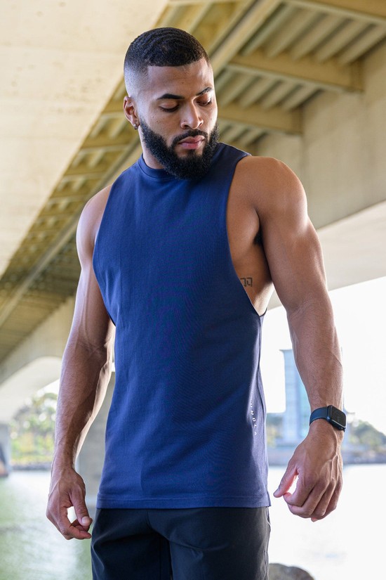 Camiseta Tirantes Youngla 317 Delt Hombre Azules | UOXJGSW-74