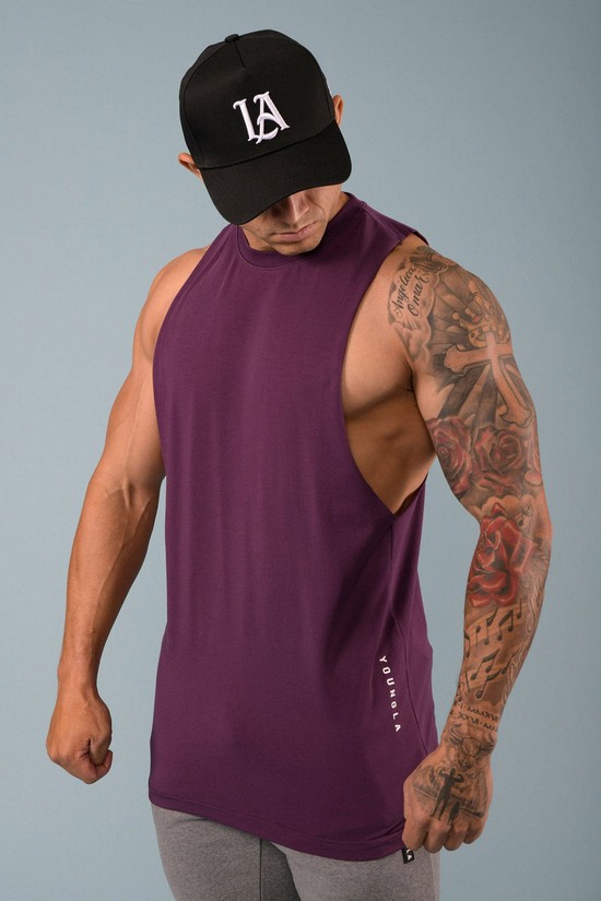 Camiseta Tirantes Youngla 317 Delt Hombre Moradas | UWRMBYT-71