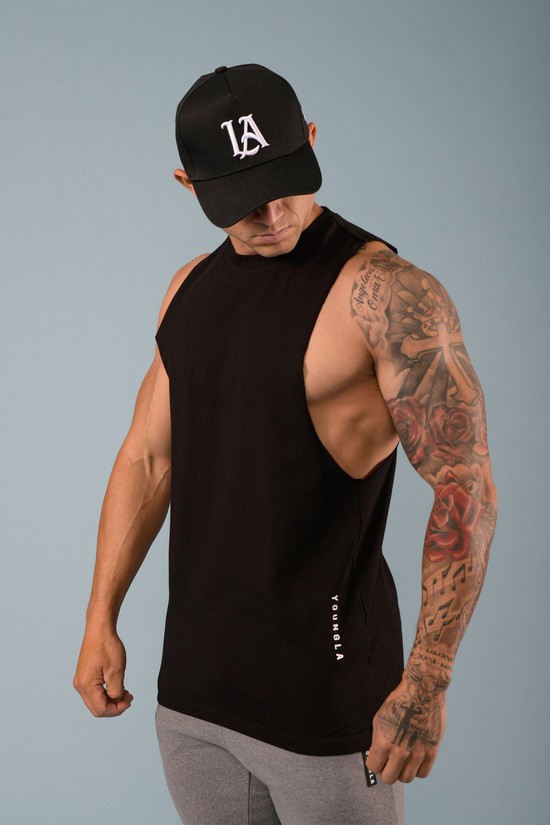 Camiseta Tirantes Youngla 317 Delt Hombre Negras | ZIPHKSF-82