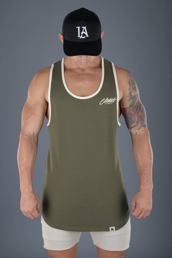 Camiseta Tirantes Youngla 324 Classics Stringer Hombre Verde | DFGNLMJ-53