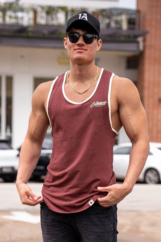 Camiseta Tirantes Youngla 324 Classics Stringer Hombre Rojas | QLNGKEJ-46