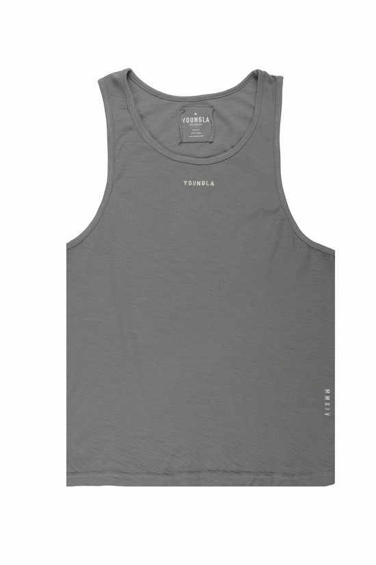 Camiseta Tirantes Youngla 325 Marine Slub Hombre Gris | RGBKWYV-05