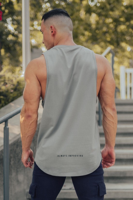 Camiseta Tirantes Youngla 326 Elemental Hombre Gris | YKVCHJG-82