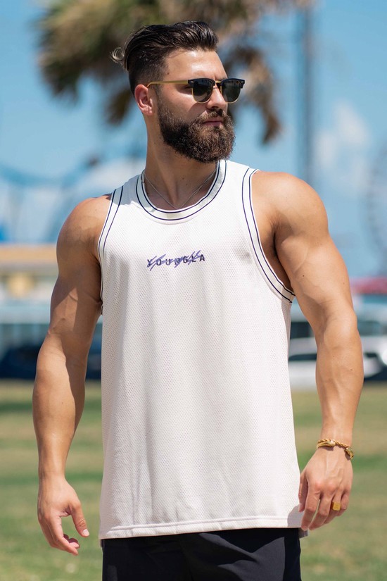 Camiseta Tirantes Youngla 330 Mvp Jerseys Hombre Blancas | LBGACQR-05