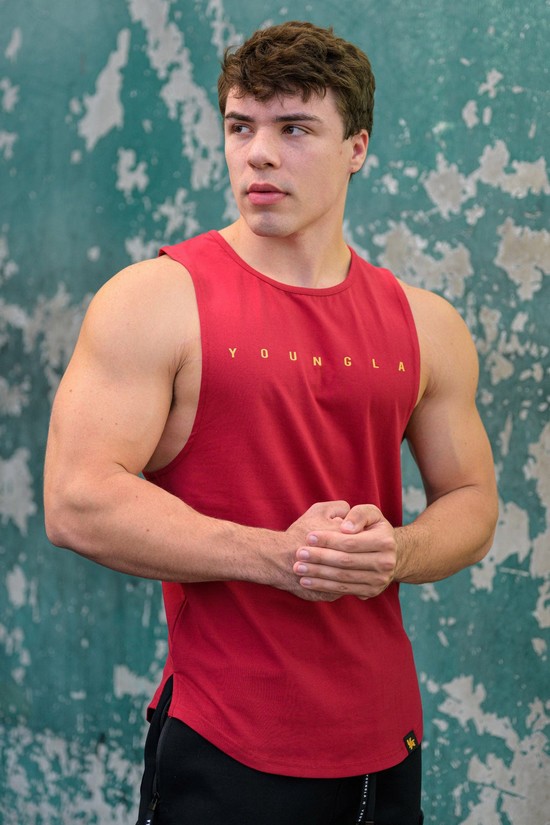 Camiseta Tirantes Youngla 332 Infinity Muscle Hombre Rojas | GZXRMJL-79
