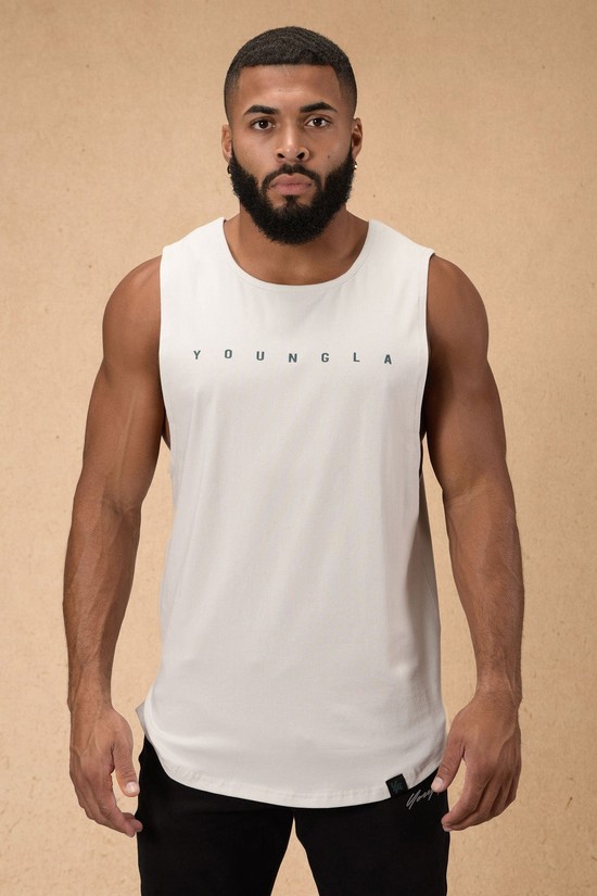 Camiseta Tirantes Youngla 332 Infinity Muscle Hombre Blancas | TJPOAML-75