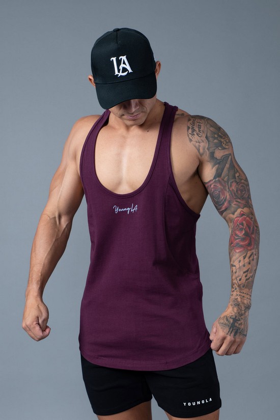 Camiseta Tirantes Youngla 333 Aesthetics Stringers Hombre Rojas | XDTYNMU-73