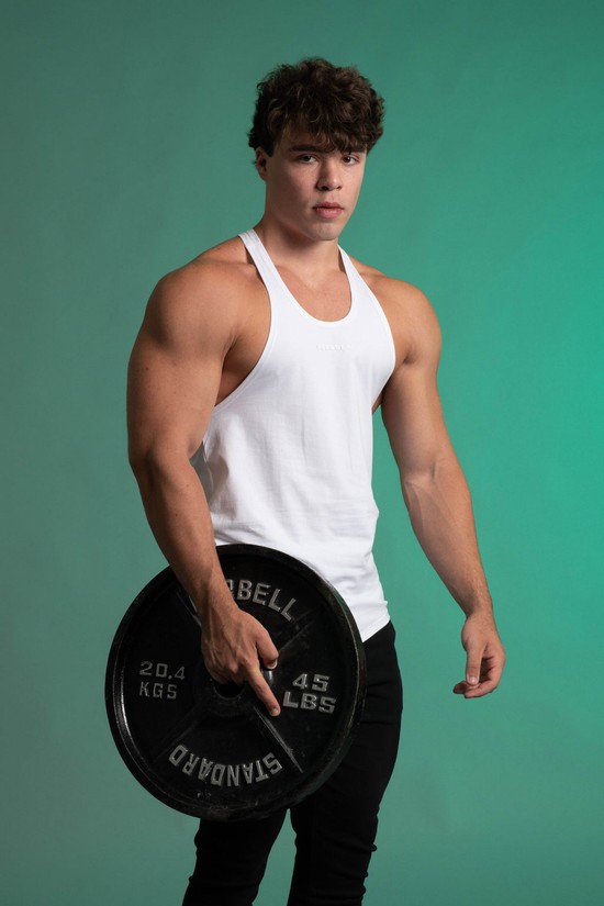 Camiseta Tirantes Youngla 334 New Gen Stringers 2.0 Hombre Blancas | TPKMDQZ-80